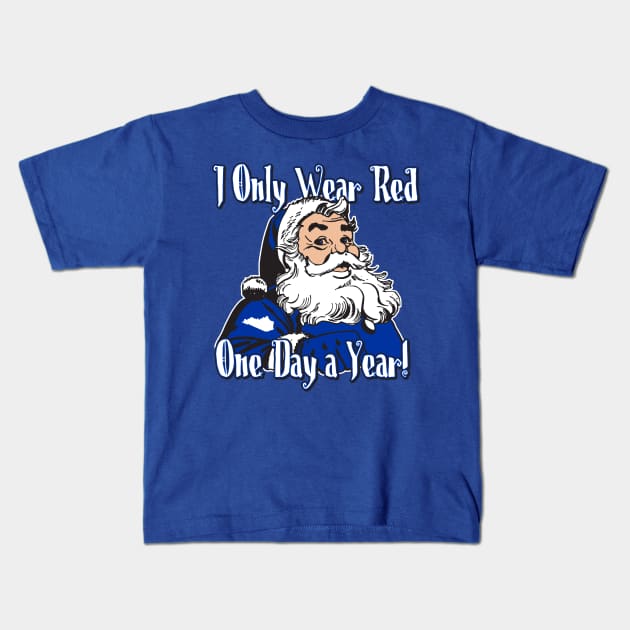 Big Blue Santa Kids T-Shirt by KentuckyYall